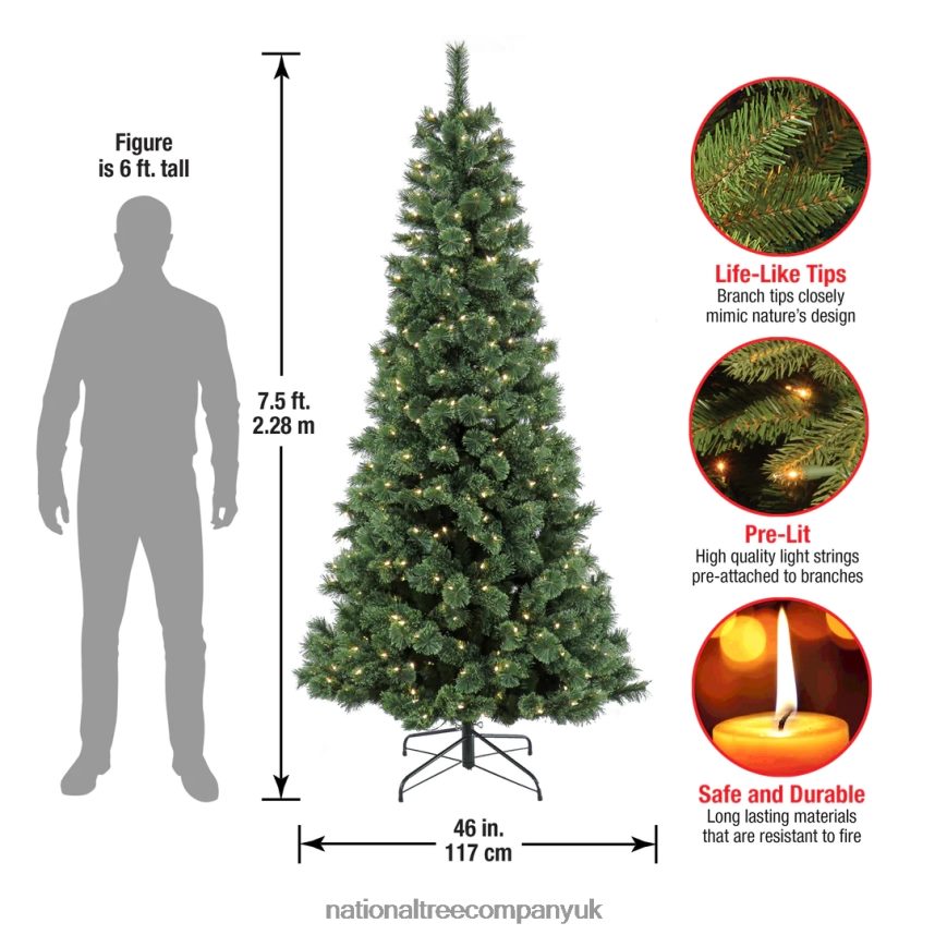 Trees | National Tree Company 75 ft Pre-Lit Pilchuck Pine Tree with LED Lights F2L4F195